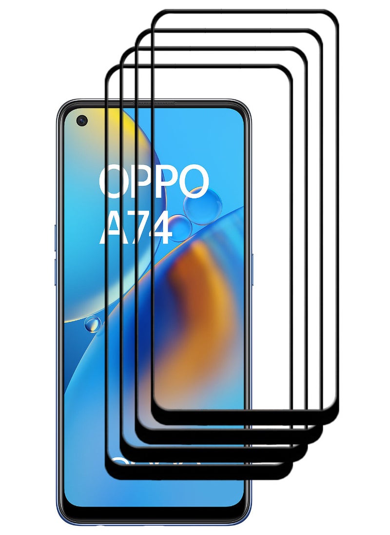 ACLIX 4 Pieces Antistatic ESD Dustproof Premium Quality High Definition Tempered Glass Screen Protector Designed For Oppo A74 - Image 1