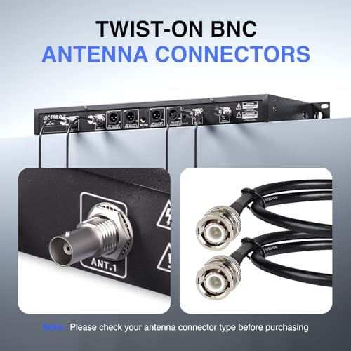 Phenyx Pro BNC Antenna Kit, Four BNC Connecting Cables 50cm/1.6FT for Front-Mounting Antennas, Compatible with Full-Rack Wireless Systems (ANTK-FR4A) - Image 2