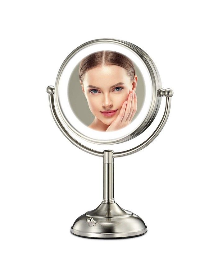 VESAUR مرآة مكياج مضاءة كبيرة بحجم 8.5 بوصة مهنية محدثة مع 3 ألوان من الأضواء 1X 10X مرآة دوارة مكياج مع 48 ضوء LED متميز قابل للتعتيم - Image 2