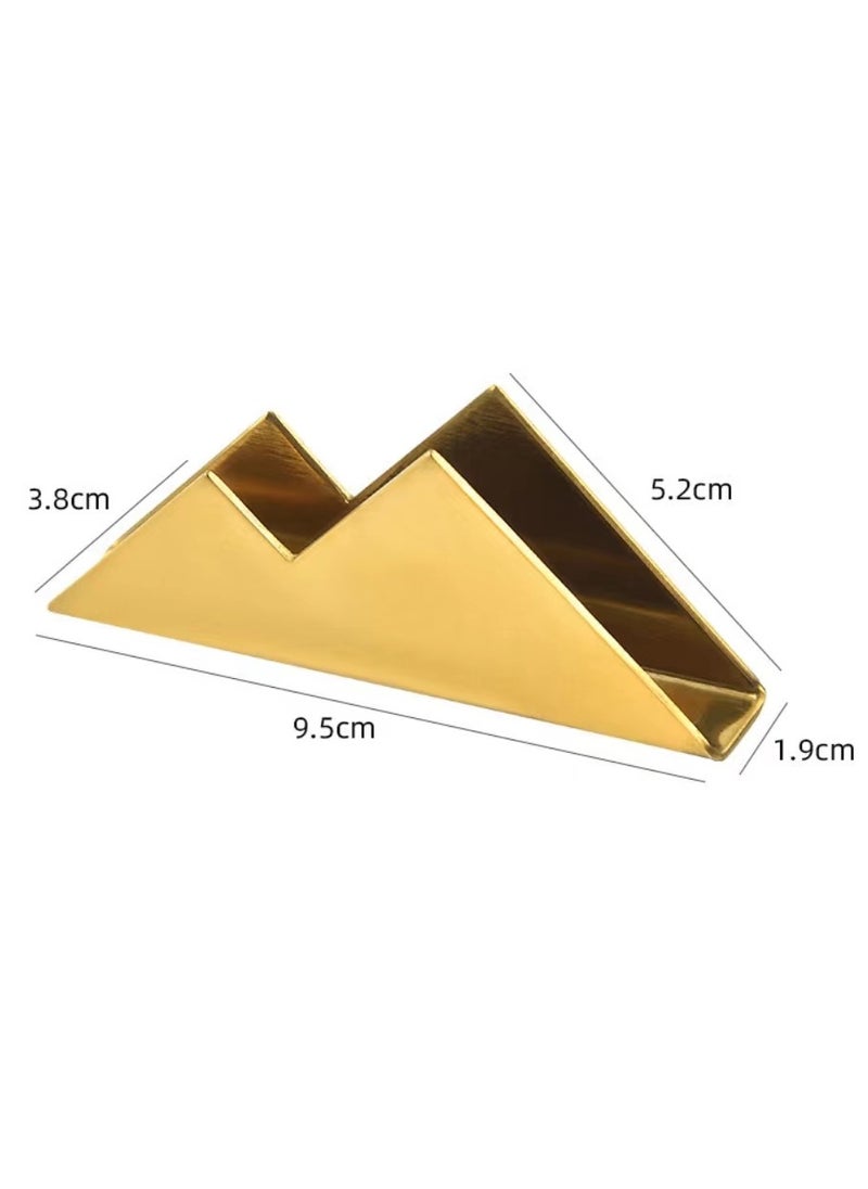 Generic Metal Desk Card Holder Brass Business Card Display Stand for Women Men Gold 1 Pack  - Image 2