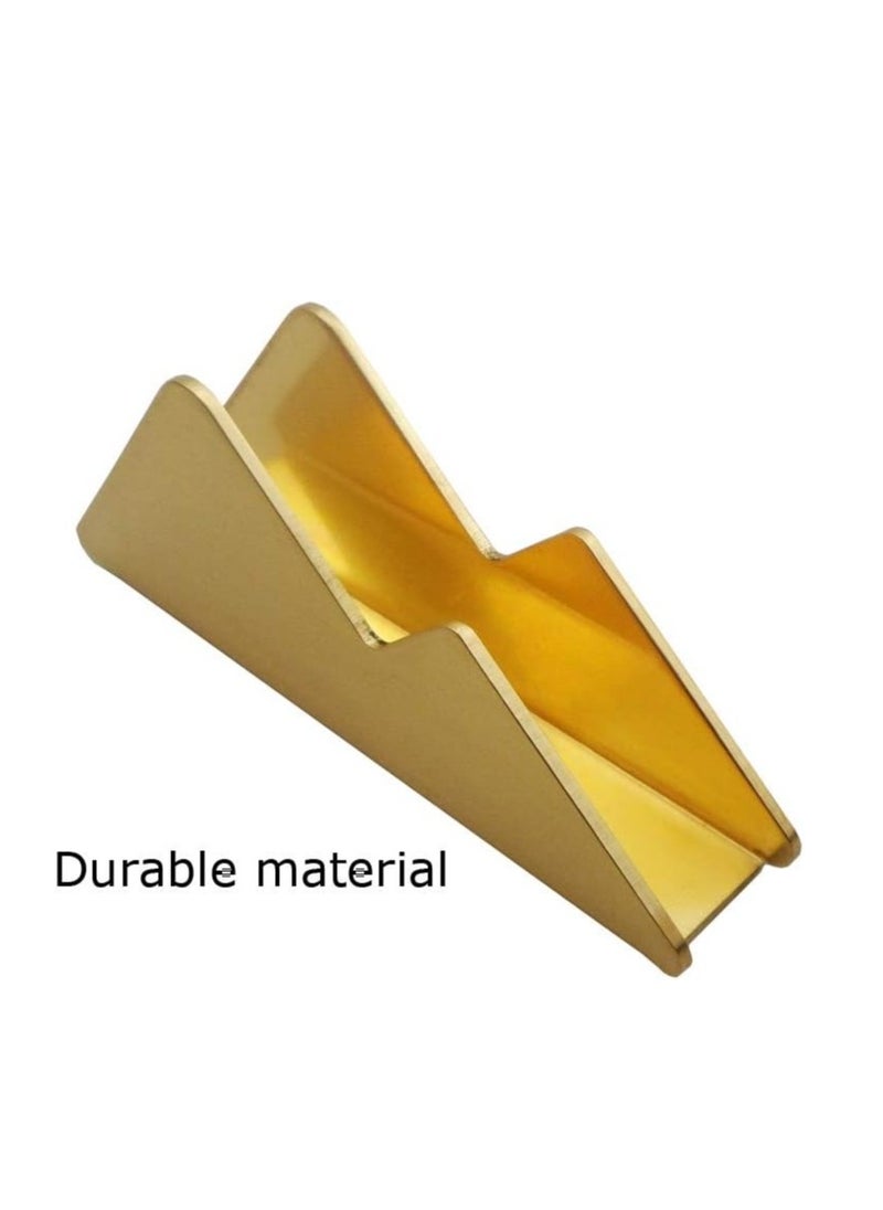 Generic Metal Desk Card Holder Brass Business Card Display Stand for Women Men Gold 1 Pack  - Image 3