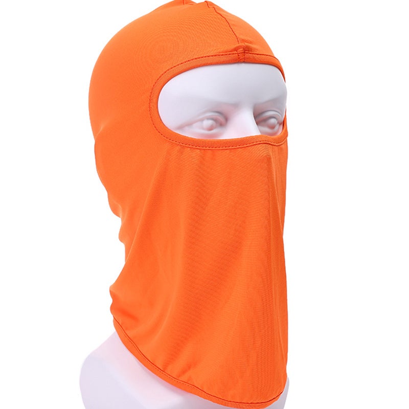 Generic Summer riding mask Ice Silk headgear sunscreen dustproof full face neck protection headgear bicycle electric car inner liner Cap TT-19 Orange