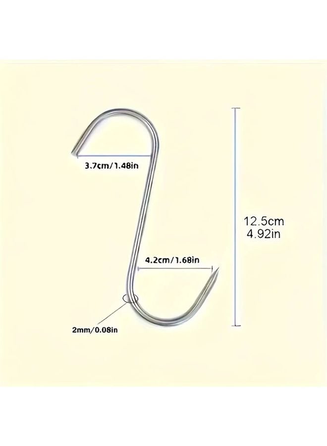 موديل A 20 قطعة خطافات S من الفولاذ المقاوم للصدأ الثقيل للمطبخ والشواء وتعليق اللحوم - Image 4