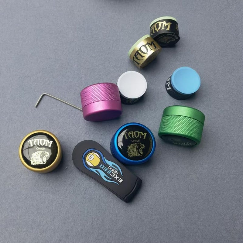 Yeuek Taom Pool Chalk Holder Round Shaped Practical Tool Billiards Accessories Magnetic Mini Chalk Tip Case Container Round Box Billiards - Image 5