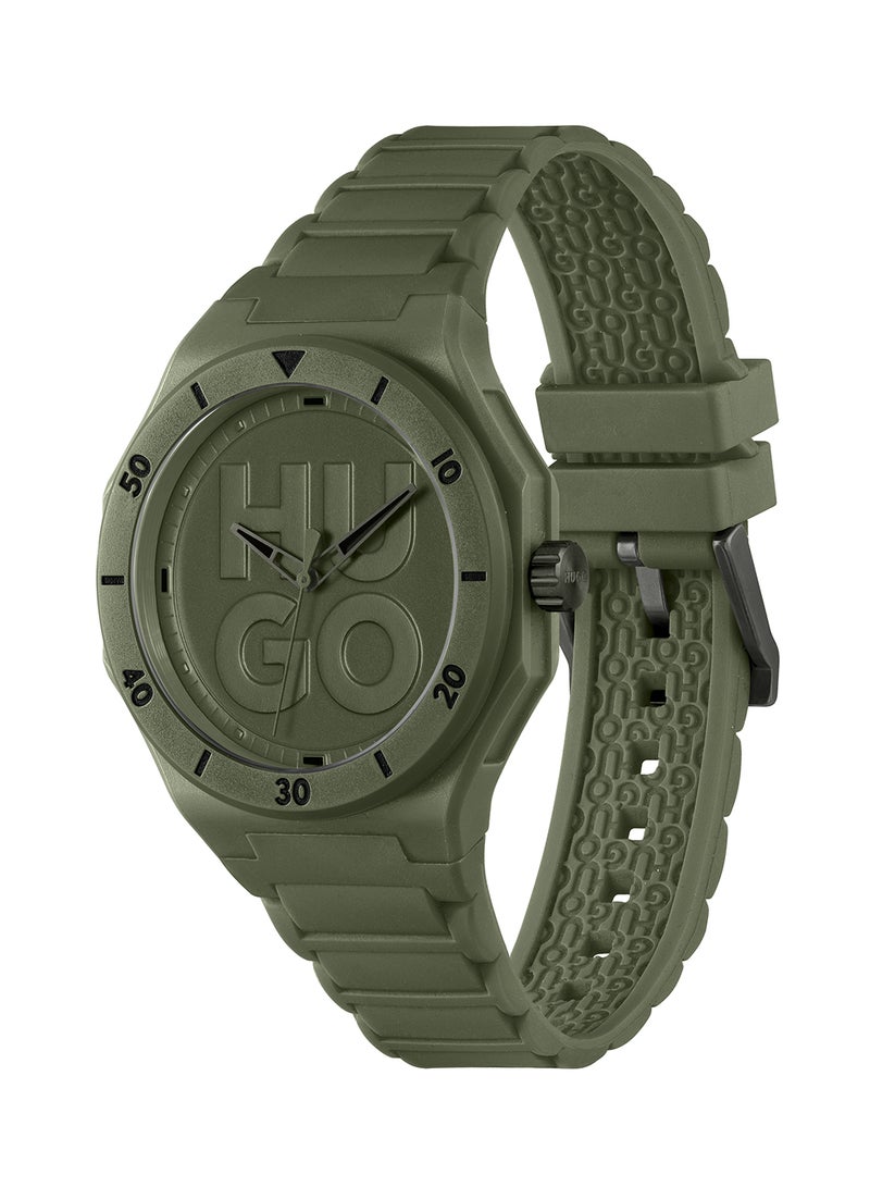 HUGO BOSS Men's Analog Round Shape Silicone Wrist Watch 1530327 - 42 Mm  - Image 1