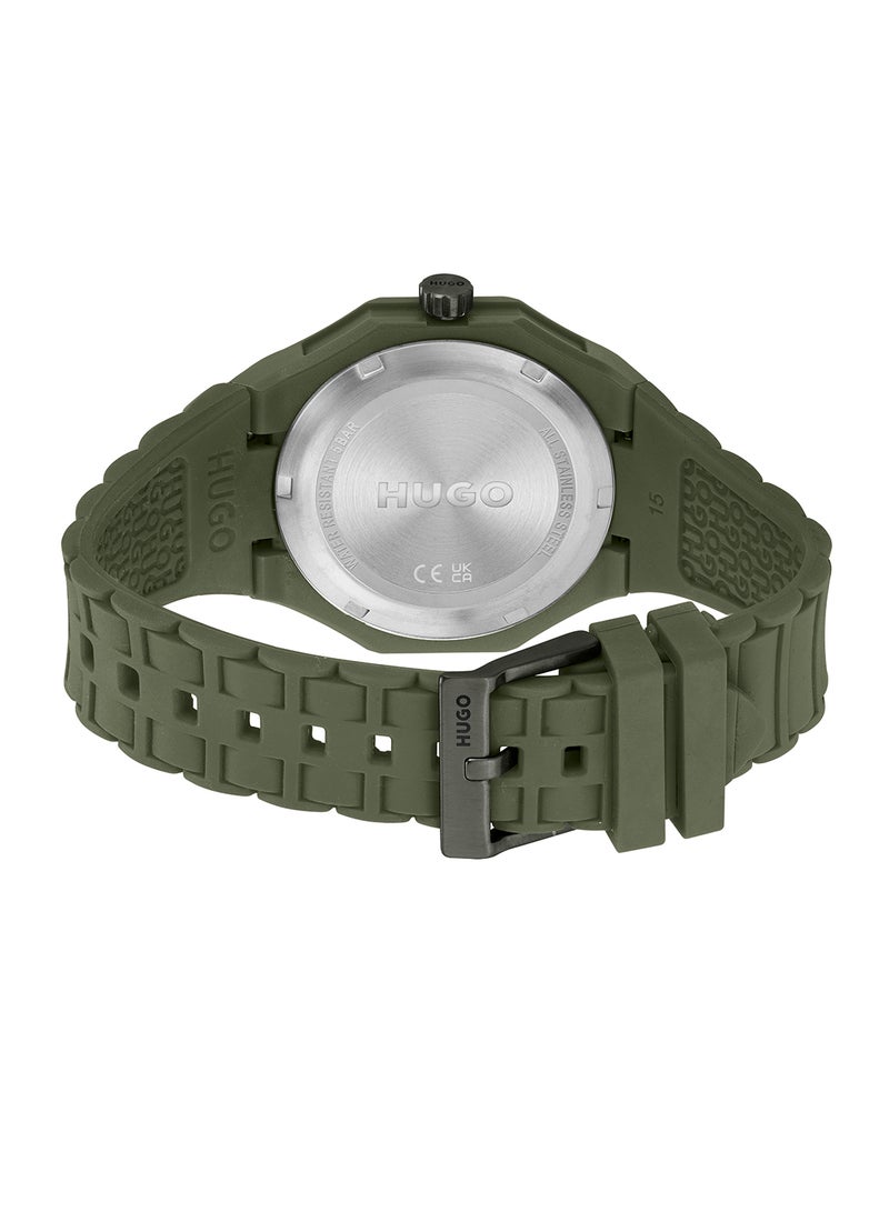 HUGO BOSS Men's Analog Round Shape Silicone Wrist Watch 1530327 - 42 Mm  - Image 2