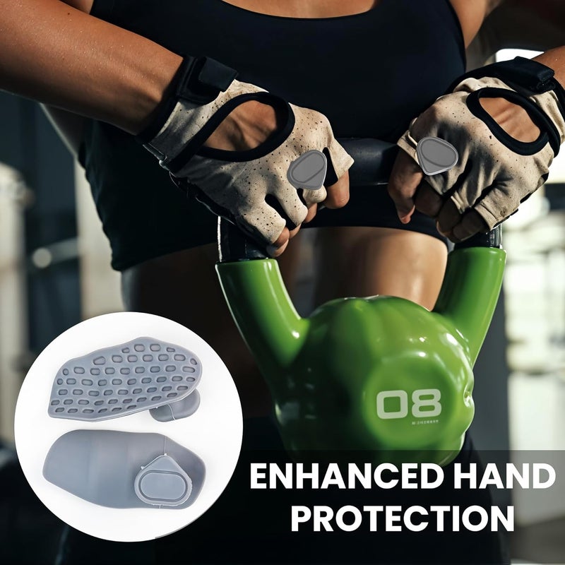 PulseITHold Silicone Weight Lifting Hand Grips | Non-Slip Gym Gripper Pads for Dumbbells, Barbells & Pull-Ups | Anti-Sweat, Comfortable & Durable | Workout Gloves Alternative for Men & Women (Grey) - Image 3