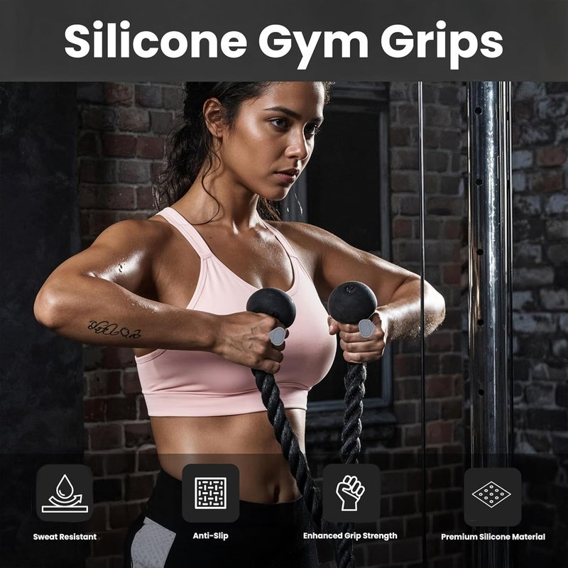 PulseITHold Silicone Weight Lifting Hand Grips | Non-Slip Gym Gripper Pads for Dumbbells, Barbells & Pull-Ups | Anti-Sweat, Comfortable & Durable | Workout Gloves Alternative for Men & Women (Grey) - Image 4