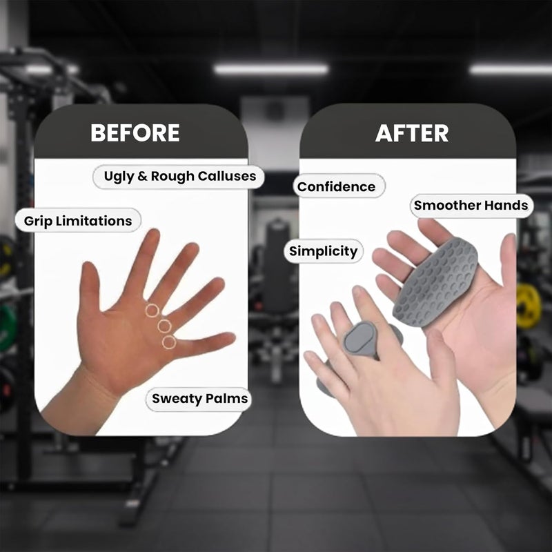 PulseITHold Silicone Weight Lifting Hand Grips | Non-Slip Gym Gripper Pads for Dumbbells, Barbells & Pull-Ups | Anti-Sweat, Comfortable & Durable | Workout Gloves Alternative for Men & Women (Grey) - Image 5