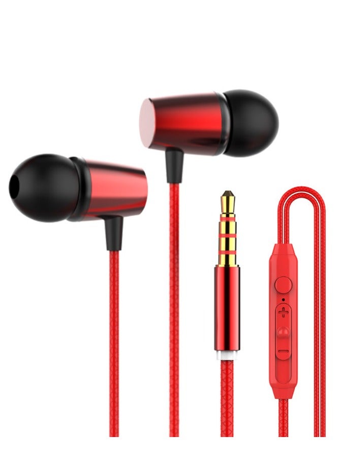 In-ear music headphones with in-line voice control (red)  - Image 3