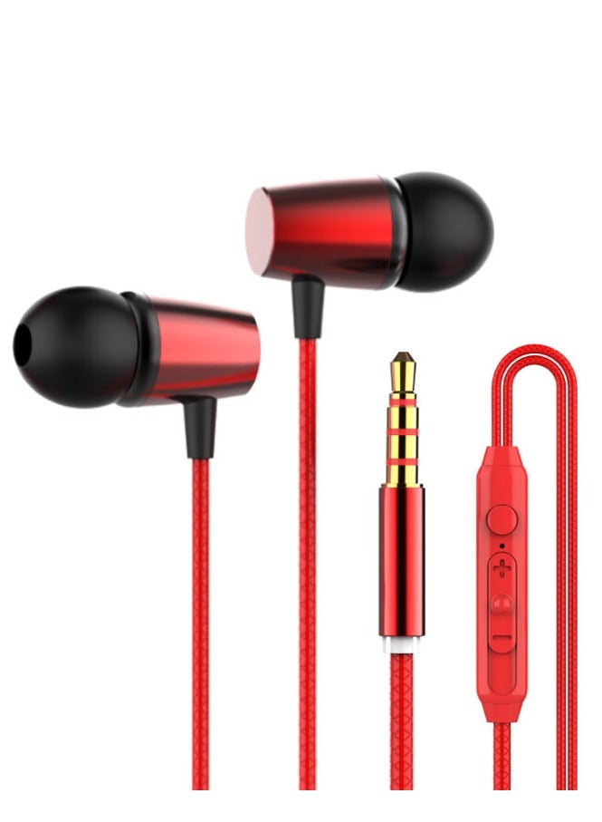 In-ear music headphones with in-line voice control (red)  - Image 1