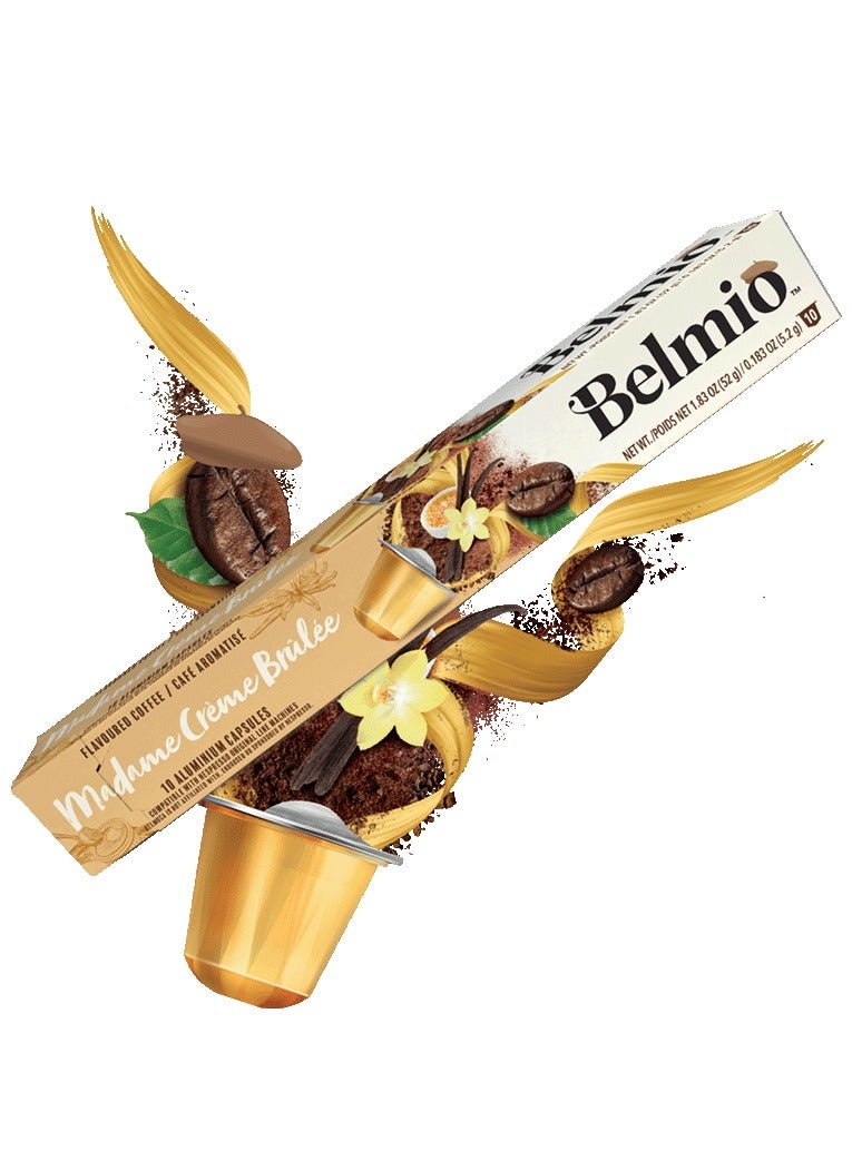 Belmio Madame Creme Brulee Coffee Capsules, Intensity 6, Compatible with Nespresso Machine, 10 Capsules in 1 Sleeve, Pack of 8 - Image 2