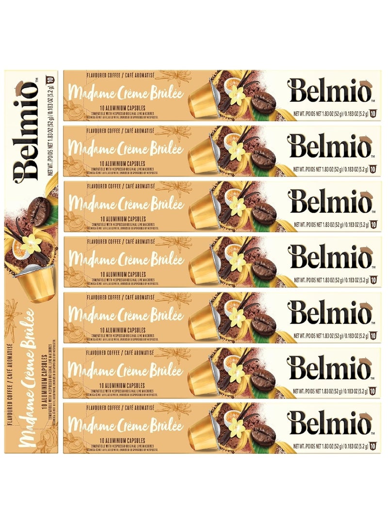 Belmio Madame Creme Brulee Coffee Capsules, Intensity 6, Compatible with Nespresso Machine, 10 Capsules in 1 Sleeve, Pack of 8 - Image 1