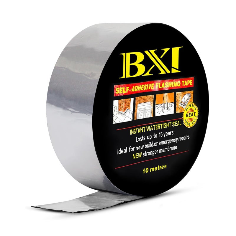 BXI Flashing Roll Tape Membrane, 2 inches X 32 Feet Thick Waterproof Patch Seal Tape, Self-Adhesive SBS Modified Rubberized Asphalt, Deck Seam Joist Leak Sealant for Roof Window Gutter Repair Outdoor - Image 1