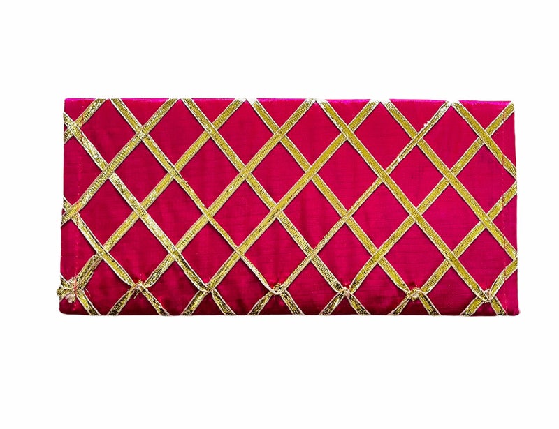 Moira Silk Gota Majenta Envelopes 5pcs 21 X11 cms for Shagun, Sagun, Gifting - Image 5