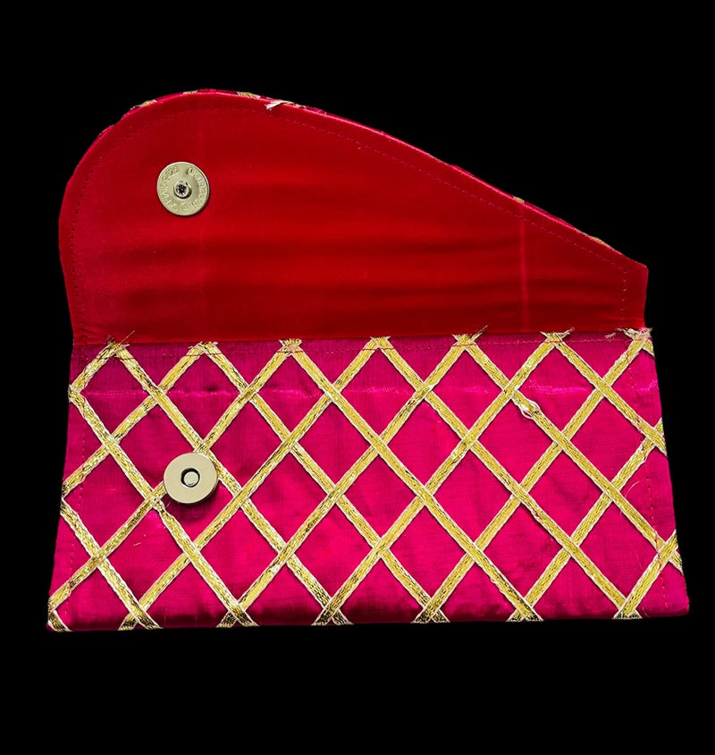 Moira Silk Gota Majenta Envelopes 5pcs 21 X11 cms for Shagun, Sagun, Gifting - Image 4