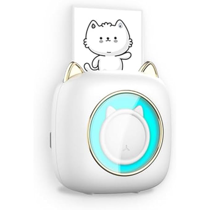 PORTABLE MINI THERMAL PRINTER, INKLESS BLUETOOTH STICKER PRINTER WITH 13 PAPER ROLLS, WIRELESS POCKET PRINTER FOR IOS/ANDROID, FOR JOURNALING, PHOTOS, MEMOS, IDEAL GIFT FOR KIDS & TEENS - Image 2