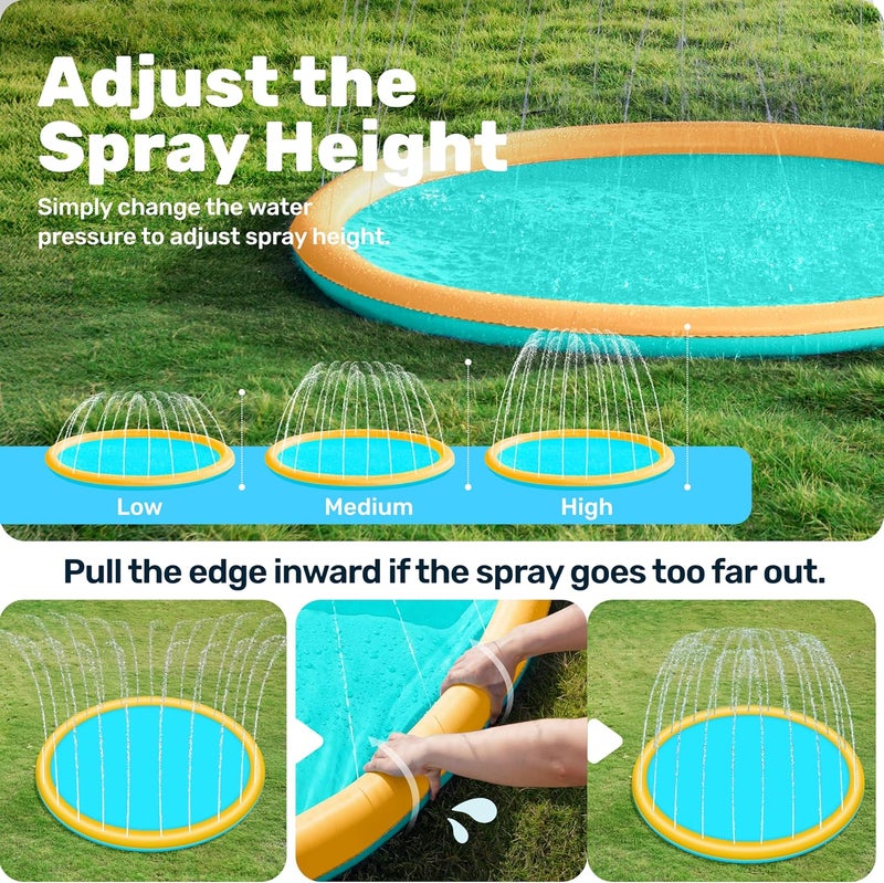 Sloosh 5ft Sprinkler mat (Aquablue, Orange) - Image 3