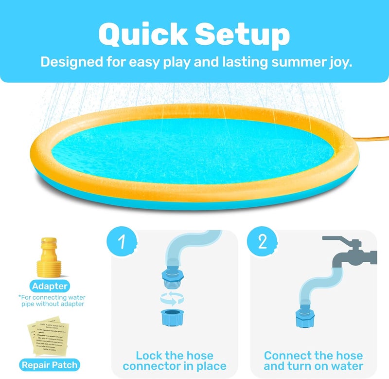 Sloosh 5ft Sprinkler mat (Aquablue, Orange) - Image 4