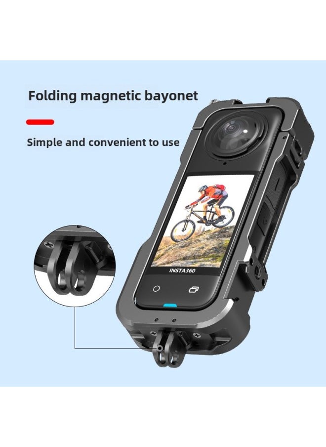 Generic - Co-production Hetail Shadow Stone Insta360x4 Metal Rabbit Cage Extended Border Shadow Stone X4 Magnetic Quick Detach Camera Matching-Color:Shadow Stone X4 Rabbit Cage (magnetic Version) Does Not Include Quick-release Base - Image 1