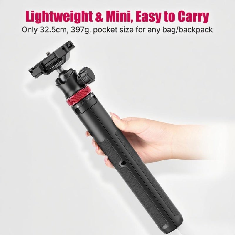 Phone Tripod Stand: Black 4 Sections Extendable 32.5cm To 109cm 360° Rotatable Ball Head - Quick Release Phone Clip With Cold Shoes Mount Standard 1/4 Inch Screw For Video Recording Live Streaming Vlo - Image 5