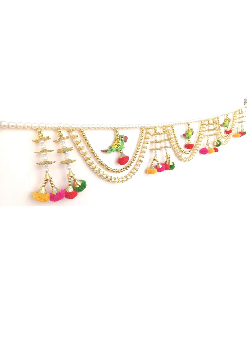 CREYENTES Creyentes Torans for Entrance Door Torans for Entrance Main Door for Stylish Decoration Hangings Home Diwali Decoration Bandarban Dwar 3 Feet CS_ 3Zula_Parrot_TORAN  - Image 5