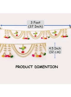 CREYENTES Creyentes Torans for Entrance Door Torans for Entrance Main Door for Stylish Decoration Hangings Home Diwali Decoration Bandarban Dwar 3 Feet CS_ 3Zula_Parrot_TORAN  - Image 2