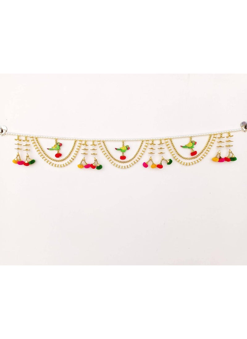 CREYENTES Creyentes Torans for Entrance Door Torans for Entrance Main Door for Stylish Decoration Hangings Home Diwali Decoration Bandarban Dwar 3 Feet CS_ 3Zula_Parrot_TORAN  - Image 4