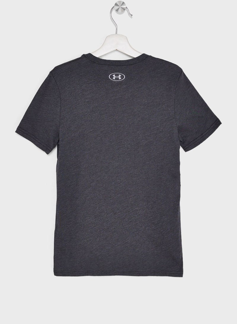 UNDER ARMOUR Boys' Wordmark Logo Short Sleeve T-shirt  - Image 2