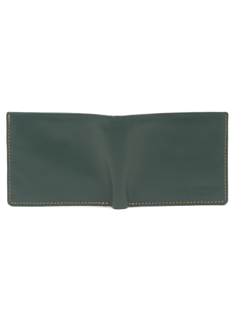 TEAKWOOD Genuine  Leather RFID Two Fold Green Wallet Men  - Image 5