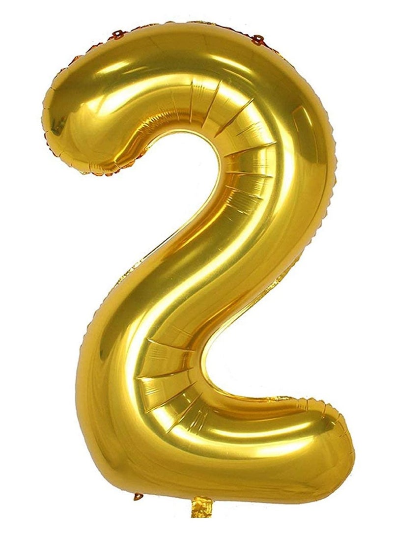 Brain Giggles 40 Inch Gold Number 2 Foil Balloon - Image 1