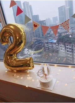 Brain Giggles Brain Giggles 40 Inch Gold Number 2 Foil Balloon  - Image 4