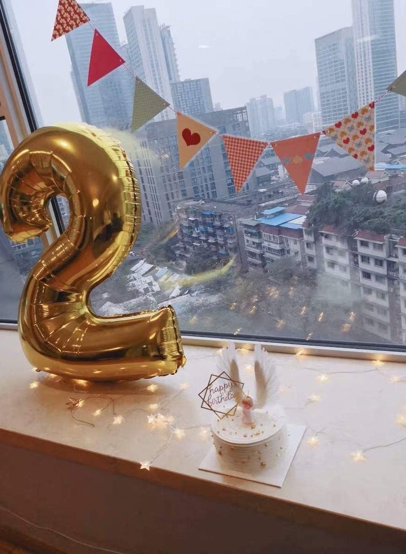 Brain Giggles 40 Inch Gold Number 2 Foil Balloon - Image 4