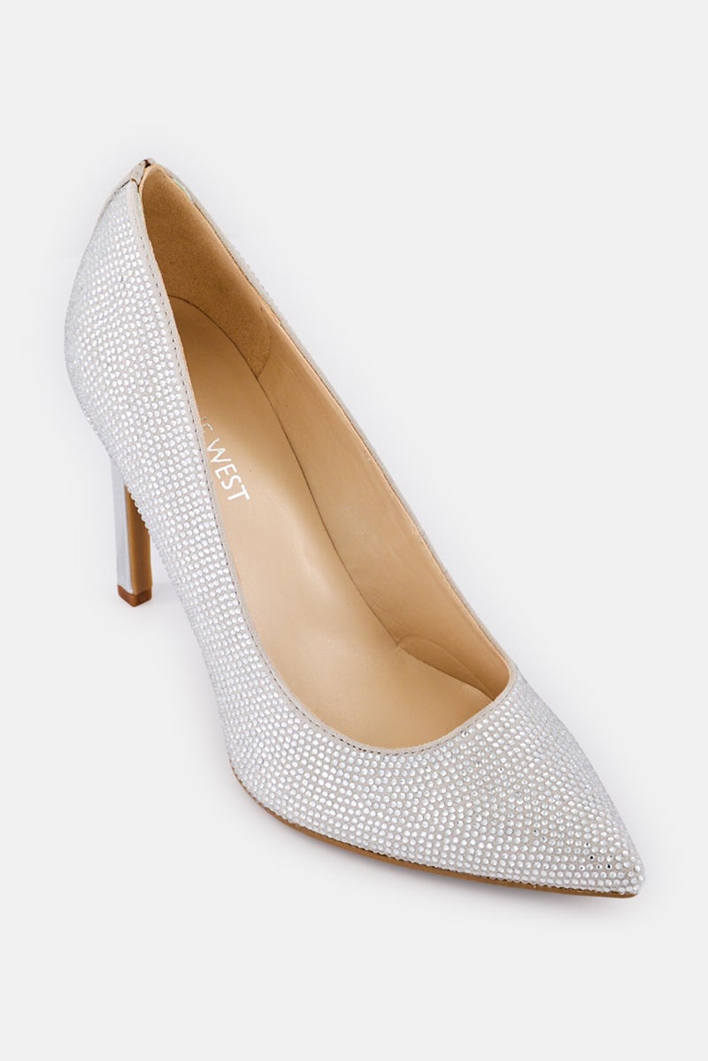 NINE WEST Women Twinn Slip On Pumps, Silver - Image 1