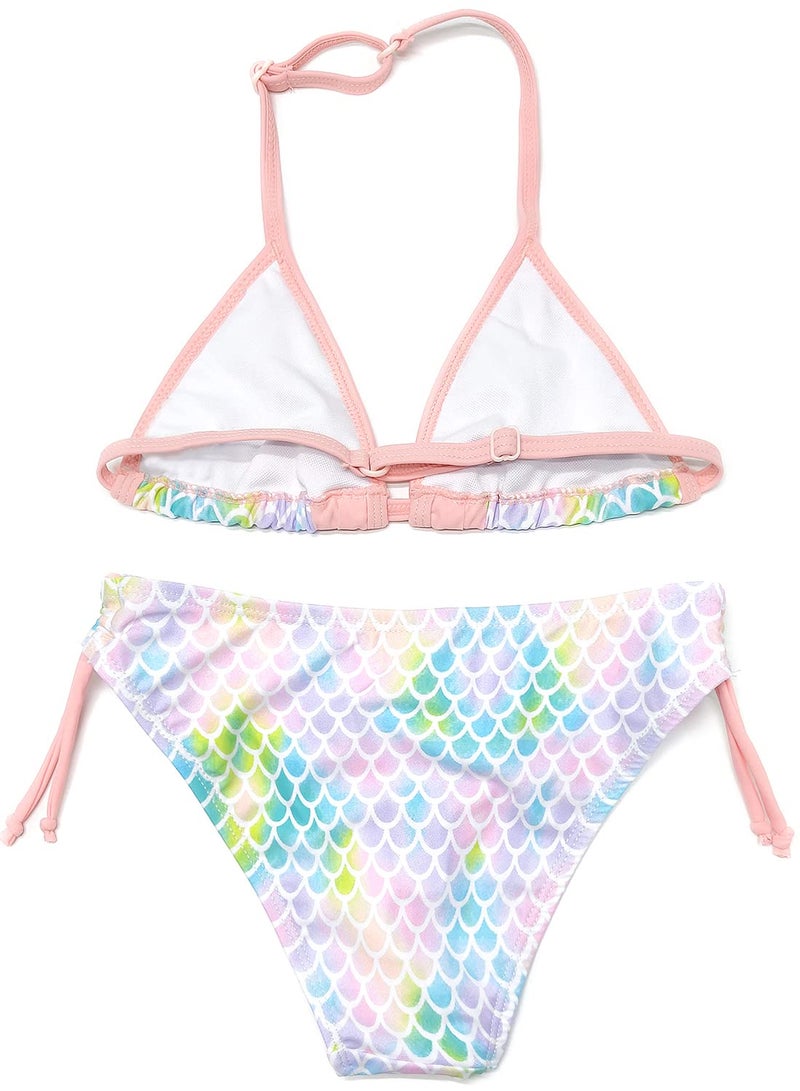 SHEKINI Girls Swimwear Halter Triangle Bikini Drawstring Side Two Piece Swimsuits (Prink - C, 12-14 Years) - Image 2