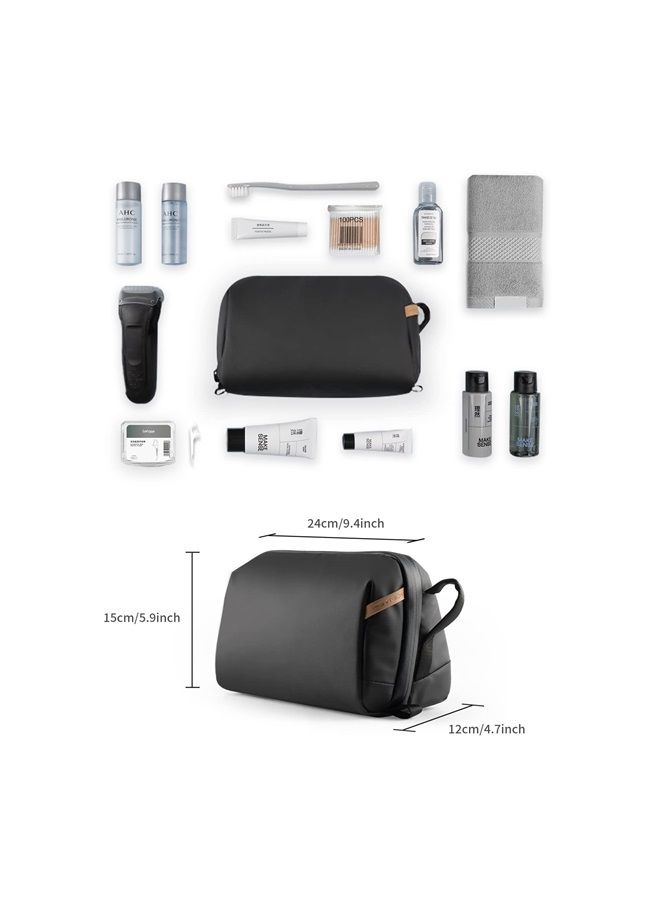 PGYTECH Wash Pouch Hanging Toiletry Bag for Men, Waterproof Dopp Kit Travel Makeup Bag Organizer for Toiletries & Cosmetics, Black - Image 4