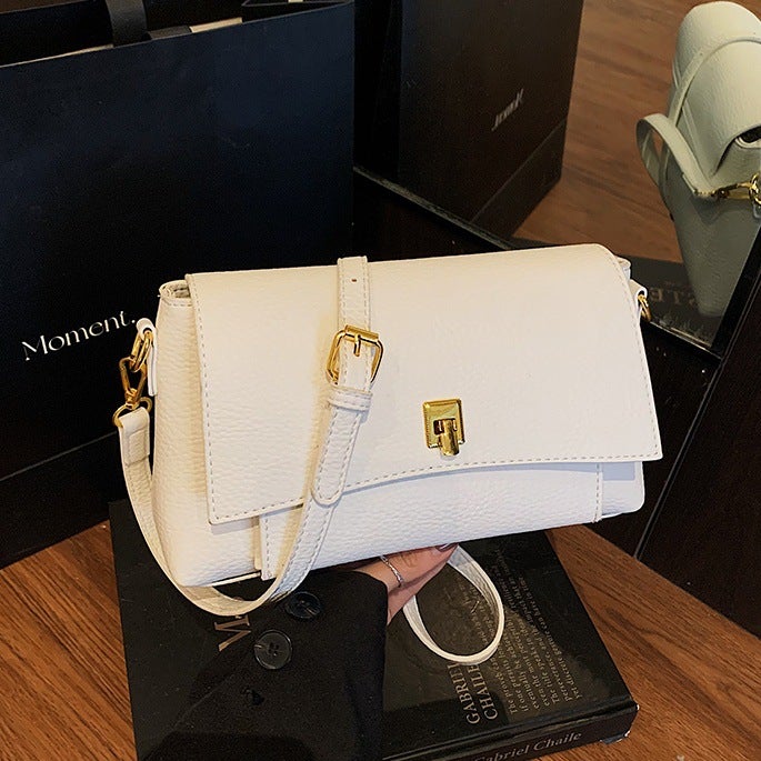 High-End Retro Litchi Pattern Underarm Bag Women'S Simple Commuting Fashion All-Match Shoulder Small Square Bag - Image 2