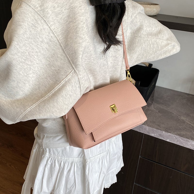 High-End Retro Litchi Pattern Underarm Bag Women'S Simple Commuting Fashion All-Match Shoulder Small Square Bag - Image 4