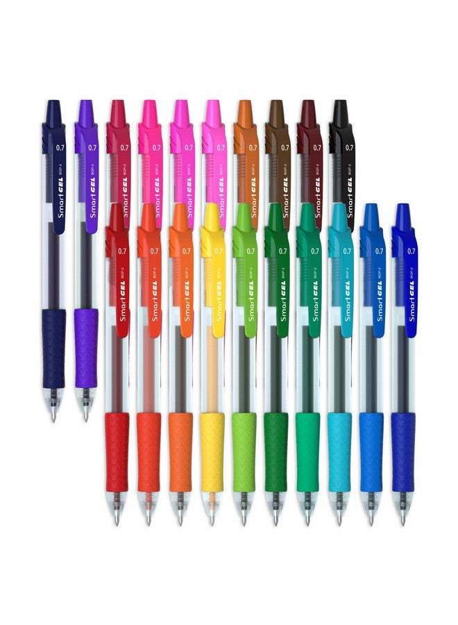 Smart Color Art 20 Colors Medium Point Colored Pens Retractable Gel Ink Pens With Comfort Grip,Smooth Writing For Journal Notebook Planner In Office Home (20 Colors) (20 Colors) (20 Colors)  - Image 1