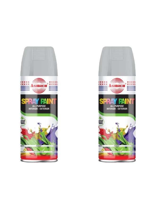 اسماكو طلاء بخاخ من اسماكو - رمادي فضي - 400 مل - مجموعة قطعتين