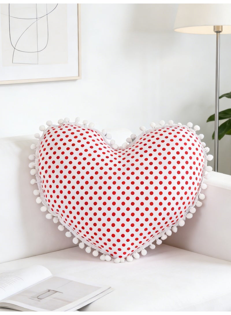 Heart Shaped Pillow with Filling 35x40 cm 100% Cotton Throw Pillow with Cute Heart Shape Decorative Cushion for Girls' Bedroom Sofa Couch Car - Image 1