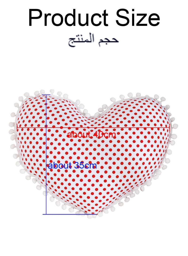 Heart Shaped Pillow with Filling 35x40 cm 100% Cotton Throw Pillow with Cute Heart Shape Decorative Cushion for Girls' Bedroom Sofa Couch Car - Image 4
