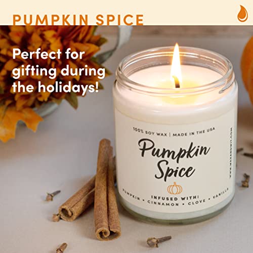 Wax & Wit Pumpkin Spice Fall Candles for Home Scented – Vanilla, Pumpkin, Cinnamon, Clove – Perfect Home Décor Gifts for Autumn, Holiday, Christmas, Winter - 9oz, Soy Wax, 50 Hour Burn - Image 4