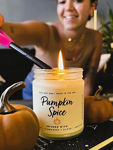 Wax & Wit Pumpkin Spice Fall Candles for Home Scented – Vanilla, Pumpkin, Cinnamon, Clove – Perfect Home Décor Gifts for Autumn, Holiday, Christmas, Winter - 9oz, Soy Wax, 50 Hour Burn - Image 5