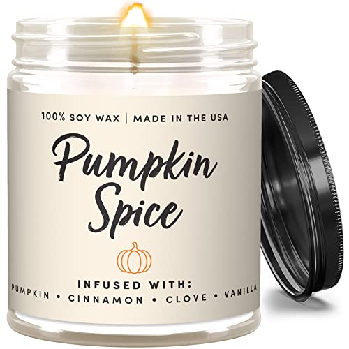 Wax & Wit Pumpkin Spice Fall Candles for Home Scented – Vanilla, Pumpkin, Cinnamon, Clove – Perfect Home Décor Gifts for Autumn, Holiday, Christmas, Winter - 9oz, Soy Wax, 50 Hour Burn - Image 1