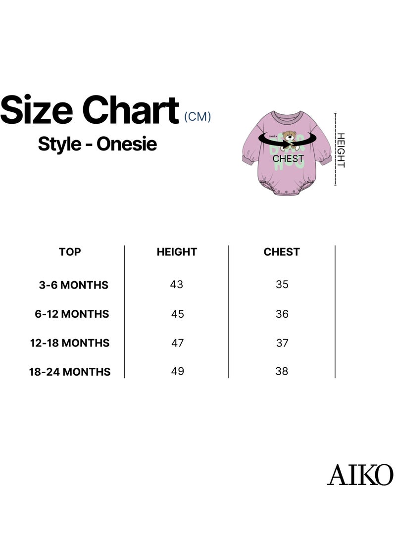 AIKO AIKO-Baby Pink Body Suit with Bear Print-18-24M  - Image 5