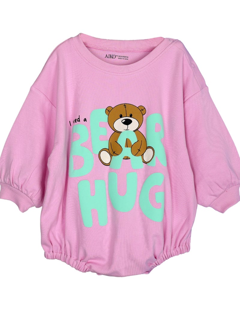 AIKO AIKO-Baby Pink Body Suit with Bear Print-18-24M  - Image 4