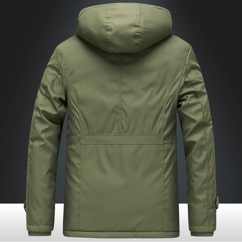 Coat Men'S Winter New Loose Cotton-Padded Coat Men'S Mid-Length Cotton-Padded Coat Plus Size Fleece-Lined Thickened Cotton-Padded Coat 8186 Cotton-Padded Coat - Image 5