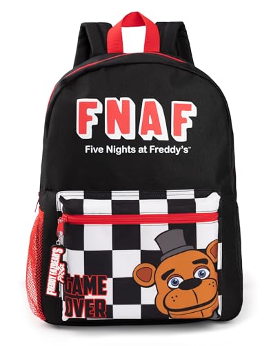Five Nights at Freddy's Backpack | Black Rucksack with Adjustable Straps | Practical & Organised Luggage Sports School Bag For Girls & Boys | FNAF Game Series Movie Merchandise Gifts for Kids & Teens - Image 1