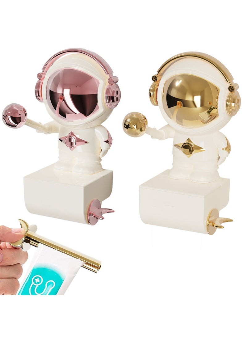 CMGTYYD 2Pcs Tube Squeezer, Multifunctional Toothpaste Roller Squeezer, Wall Mounted Toothpaste Dispenser No Punching Required, Space Saving Suitable for Tube-Shaped Items Such as Toothpaste - Image 1